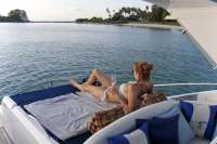 Sunbathing on aft deck